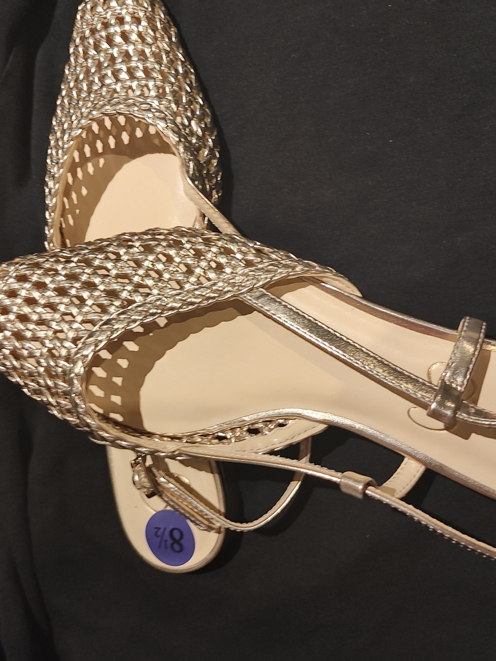 Jessica Simpson Gold Woven Slingback Flats 8.5